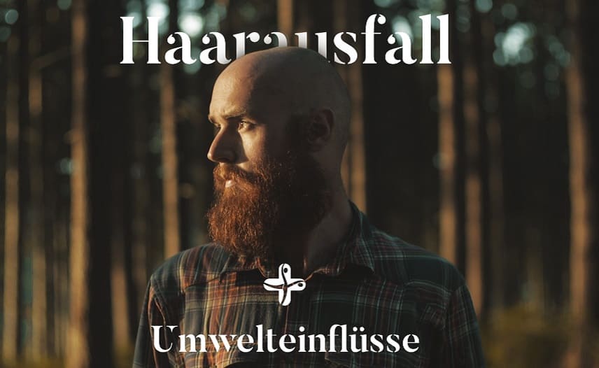 Haarausfall und Umwelteinflüsse - Glatzer Mann mit Bart