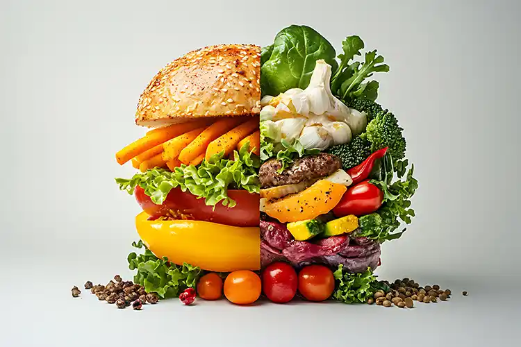 Aufzeigung gesunder Lebensmittel und Alternativen zu ungesundem Essen