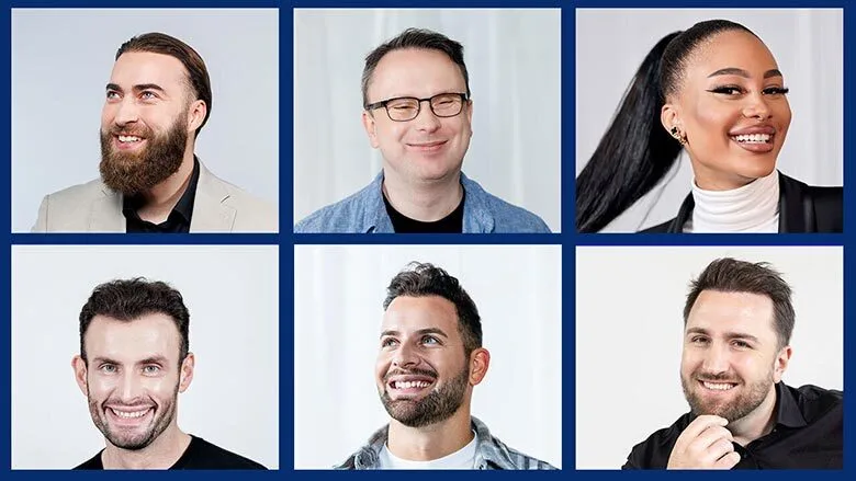 Miniaturansicht mit 6 glücklichen Elithair-Patienten