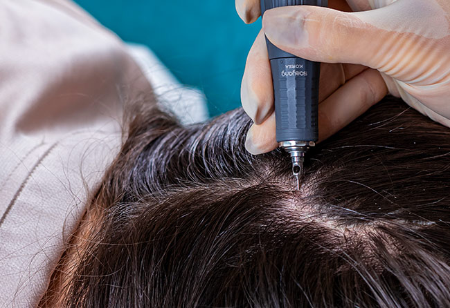 Motorisierte Haarfollikel-Entnahme mit der FUE-Technik