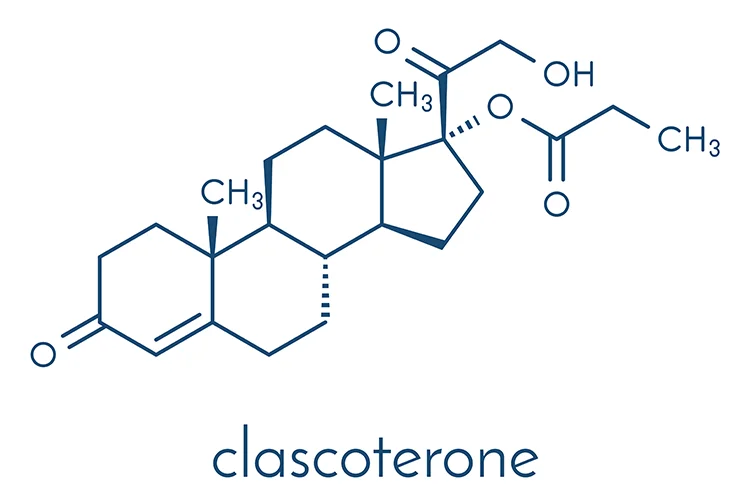 Chemische Strukturformel von Clascoterone – antiandrogener Wirkstoff 